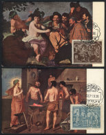 2 Maximum Cards Of 18/SE/1938: Velazquez Paintings, Museo Del Prado, Ed.Coll Salieti, With First Day Postmark, VF... - Cartes Maximum