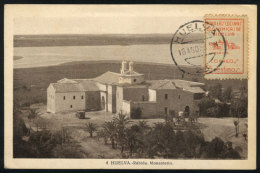 HUELVA: La Rábida Monastery, Maximum Card Of 16/AU/1938, With A Cinderella, VF Quality - Maximum Cards