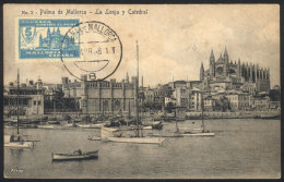 PALMA DE MALLORCA: Cathedral And The Lonja, Architecture, Maximum Card Of AP/1938 With Cinderella "Cruzada Contra... - Maximum Cards