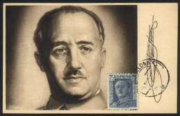 Portrait Of FRANCO With Printed Autograph, Maximum Card Circa 1935, VF Quality - Maximum Cards