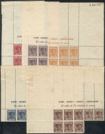 Sc.44/48, 1907 5 Values Of The Set In Corner Blocks Of 6 To 8 Stamps Each, Unmounted, VF To Excellent Quality,... - Annobon & Corisco