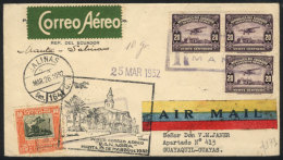 25/MAR/1932 Manta - Salinas - Guayaquil (Mü.92): PANAGRA First Flight, Nice Cover With Special Markings And... - Equateur