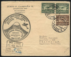 16/JUN/1930 Guayaquil - Mexico, First Flight, With Special Handstamp And Arrival Backstamp Of 23/JUN, Müller... - Ecuador