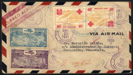 30/DE/1930 Santo Domingo - Maracaibo (Venezuela): First Flight (Müler 23), On Back Arrival Mark And Other... - Dominican Republic