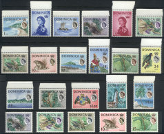 Sc.164/180 + 167a/174a, 1963 And 1966/7 Animals, Birds, Landscapes Etc., Complete Set Of 17 Values + 5 With... - Dominica (...-1978)