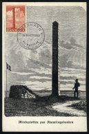 Maximum Card Of 26/MAR/1953: Memorial Of Skamlingsbanken, With First Day Postmark, VF Quality - Maximum Cards & Covers