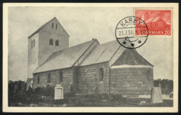 Maximum Card Of JUL/1951: A Church, With Cancel Of Karby, VF Quality - Maximumkaarten