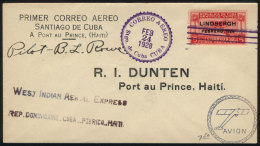 23/FE/1928 Santiago De Cuba - Port Au Prince (HaitI) First Flight, Signed By The Pilot B.L.Rowe, With Arrival... - Sonstige & Ohne Zuordnung