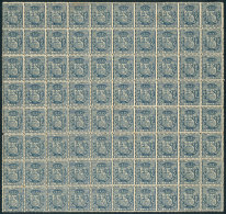 Yvert 79, 1896 10c. Gray-blue, Fantastic Block Of 80 Examples, Unmounted, Excellent Quality (2 Stamps With Minor... - Telegraphenmarken