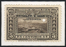 Sc.164, 1935 5c. Cartago Air View, SPECIMEN Of Waterlow & Sons Ltd. In A Color Different From The Adopted One,... - Costa Rica