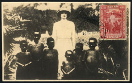 Maximum Card Of DE/1936: Queen Astrid And Native Children, The Stamp With Light Staining On The Perforations - Otros & Sin Clasificación