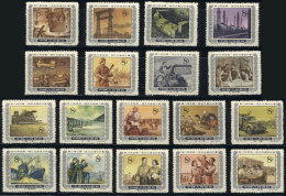 Sc.249/266, 1955/6 First 5-Year Plan, Cmpl. Set Of 18 Values Issued Without Gum, VF Quality, Catalog Value US$67+ - Sonstige & Ohne Zuordnung