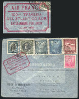 Airmail Cover Sent From Valparaiso To Germany On 17/JUL/1936, Special Rose-red Marking: 'AIR FRANCE - 100th... - Chile