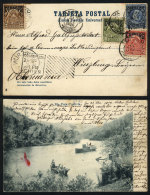 Beautiful PC With View Of "Futa River, Valdivia", Sent To Germany On 21/NO/1904, Franked With The Complete Set... - Chile