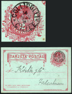 2c. Postal Card Sent To Talcahuano On 14/NO/1895, With Very Nice Postmark Of COLLIPULLI, Excellent Quality! - Chile
