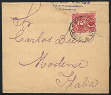 Wrapper Franked With Colombus 2c. Rouletted (Sc.26), Sent From Valparaiso To Italy (circa 1894), Excellent Quality! - Cile