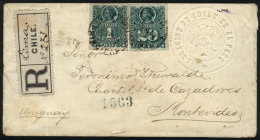 WAR OF THE PACIFIC: Cover With Embossed Mark Of The Legation Of Chile In Peru, Sent By Registered Mail From Lima To... - Cile