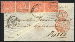 BRITISH POSTAL AGENCY IN VALPARAISO: Mourning Cover Sent From Valparaiso To Paris On 18/SE/1872 By British Mail,... - Cile