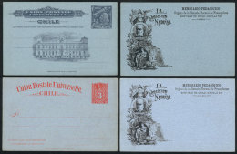 2 Postal Cards Of 3c. With Impression On Back Of The Monthly La Educación Nacional (bulletin Of Escuela... - Chile