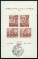 Year 1962, Football World Cup, Souvenir Sheet With Special Postmark, VF Quality! - Chile