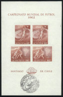 Year 1962, Football World Cup, Souvenir Sheet With Special Postmark, VF Quality! - Chili