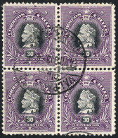 Yv.46 (Sc.55), Used Block Of 4 Of 30c., Rare, Fine Quality (the Horizontal Perforations Are Very Weak, And... - Chili