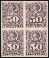 Yv.30 (Sc.35), Handsome Mint Block Of 4 (lower Stamps MNH), Very Fresh, Excellent Quality! - Chili