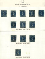 Yv.9, 9a (Sc.12, 12b), Page Of An Old Specialized Collection With 12 Used Examples, All With 4 Margins, VF General... - Chili