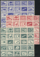 Sc.254/5 + C124, 1948 Fauna And Flora, Complete Set Of 75 Values In 3 Sheets, Unmounted, VF Quality, Catalog Value... - Chili