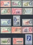 Sc.135/149, 1953/9 Fish, Turtles, Ships, Lighthouses And Other Topics, Compl. Set Of 15 Values, Mint Lightly... - Cayman (Isole)