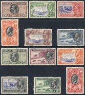 Sc.85/96, 1935/6 Turtles, Birds, Ships, Maps Etc., Complete Set Of 12 Values, Mint Lightly Hinged, Very Fine... - Cayman Islands