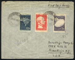 Cover Franked By Sc.496/498, Sent To USA On 30/OC/1940 (first Day Of Issue), Minor Defects, Very Nice! - Covers & Documents