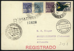 Card Flown By ZEPPELIN, Sent From Rio De Janeiro To Germany On 6/JUN/1935, VF Quality! - Briefe U. Dokumente