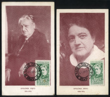 Actress Apolonia PINTO, 2 Maximum Cards Of JUN/1951, With Some Stain Spots. - Cartoline Maximum