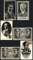 6 Old Maximum Cards, Varied Topics: Famous Persons, Politicians, Etc., VF Quality - Cartoline Maximum