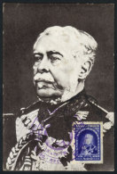 Luiz Alves De Lima E Silva, Duke Of Caxias, Army Officer And Politician, Old Maximum Card With Special Pmk, With... - Maximum Cards
