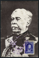 Luiz Alves De Lima E Silva, Duke Of Caxias, Army Officer And Politician, Old Maximum Card With Special Pmk, With... - Cartes-maximum