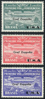 Sc.4CL8/4CL10, 1930 Zeppelin Flight To USA, Cmpl. Set Of 3 Overprinted Values, MNH, The Lower Values Perfect, But... - Posta Aerea