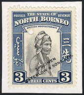 Sc.195, 1939 3c. Murut Man, SPECIMEN Of Waterlow & Sons Ltd. In A Color Different From The Adopted One, With... - Borneo Del Nord (...-1963)