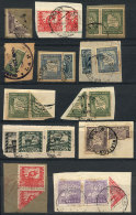 Lot Of Cover Fragments Franked With BISECT Stamps, VF Quality! - Bolivia