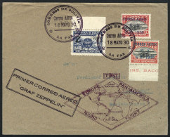 Cover Flown By Zeppelin, Sent From La Paz To Stuttgart (Germany) On 18/MAY/1930, Franked By Sc.C12 + C14 + C25,... - Bolivia