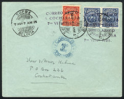 7/AU/1925 Sucre - Cochabamba First Airmail (Mü.5a), Cover Of Very Fine Quality With Special Cancel Of The... - Bolivia