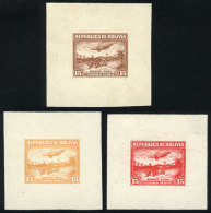 Sc.C28, ESSAYS Of 15c. With The Vignette Of The 5c. Value (airplane Flying Over Oxen-cart), Excellent Quality,... - Bolivie