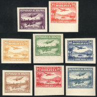 Sc.C27/C34, 1930 Complete Set Of 8 IMPERFORATE Values, Mint Lightly Hinged, VF Quality! - Bolivie