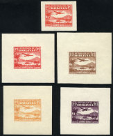 Sc.C34, ESSAYS Of 3B. With The Design Of The 2B. Value (airplane And River, Ship, Mountains), 5 Different Colors,... - Bolivia