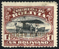 Sc.C23a, INVERTED Overprint Variety, Mint No Gum, The Overprint Is Partially Altered By Some Cleaning Treatment... - Bolivien