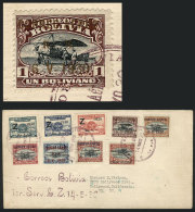 Cover With The 2 Zeppelin Sets Of 1930, The 1B. Value With Overprint In METAL INK (bronze), Cancelled With... - Bolivien