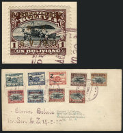 Cover With The 2 Zeppelin Sets Of 1930, The 1B. Value With Overprint In METAL INK (bronze), Cancelled With... - Bolivie