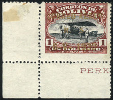 Sc.23, 1930 Zeppelin 1B. With Metal Overprint, Mint Very Lightly Hinged, Sheet Corner, Superb And Rare, Catalog... - Bolivia