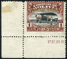 Sc.23, 1930 Zeppelin 1B. With Metal Overprint, Mint Very Lightly Hinged, Sheet Corner, Superb And Rare, Catalog... - Bolivie